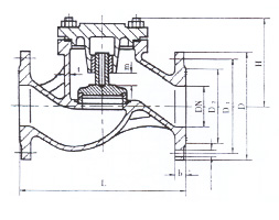 Marine flanged cast steel check valve